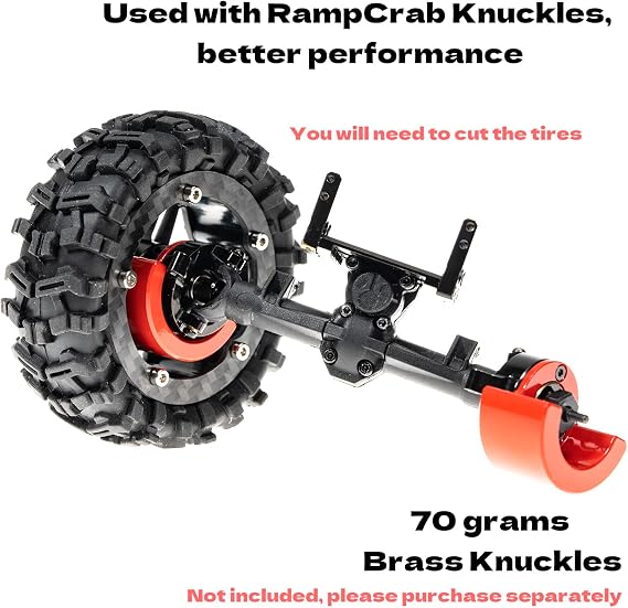 1.6 (40.6mm) Super Wheels, Carbon fibre Beadlock Wheel fit for SCX24 TRX4M FCX24 FCX24M CR18P 1/24 1/18 RC Crawlers Upgrade, Style D, Gold