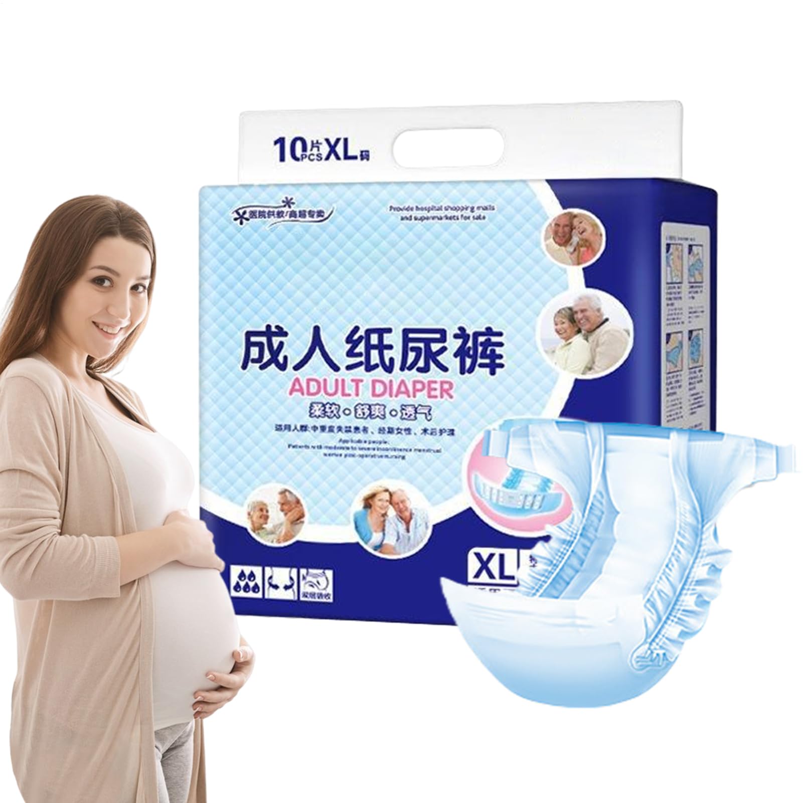 Pañales para adultos, resúmenes para mujeres - Pañal adulto a prueba de absorbente para la máxima protección,Ropa interior protectora segura transpirable para hombres y mujeres