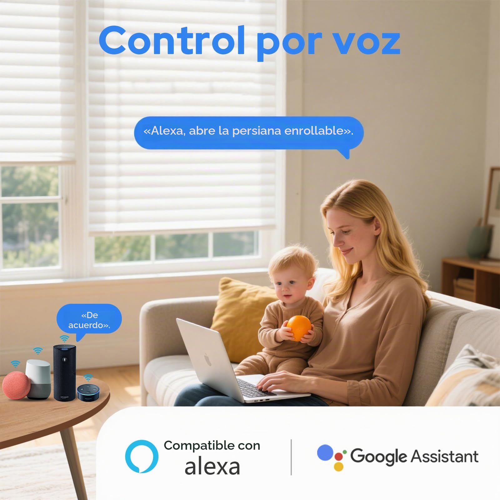 LoraTap Interruptor Persiana WiFi con Mando a Distancia RF, Interruptor Táctil de Pared para Cortina Eléctrica, Funciona con La Aplicación Smart Life, Compatible con Alexa y Google Home