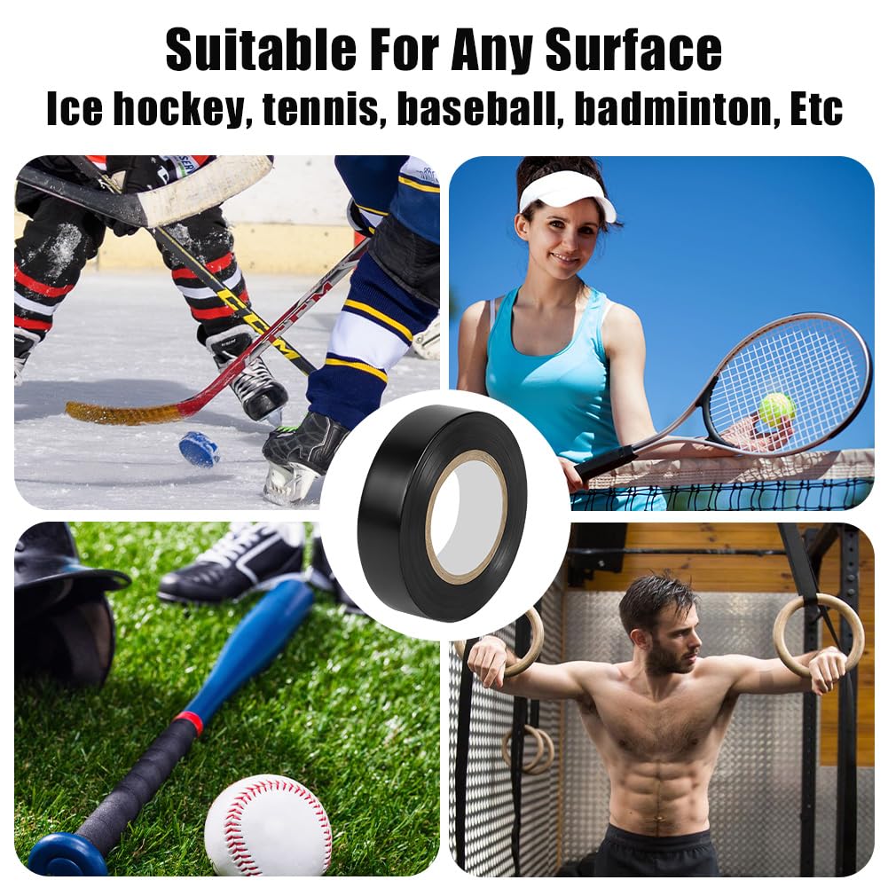 Grip Tape, Ruban Adhésif Sport, Autocollant Hockey Bande, Anti-Dérapant Ruban Adhésif de Hockey, Résistant PVC pour Badminton Raquette Squash Tennis, 18mm*20m