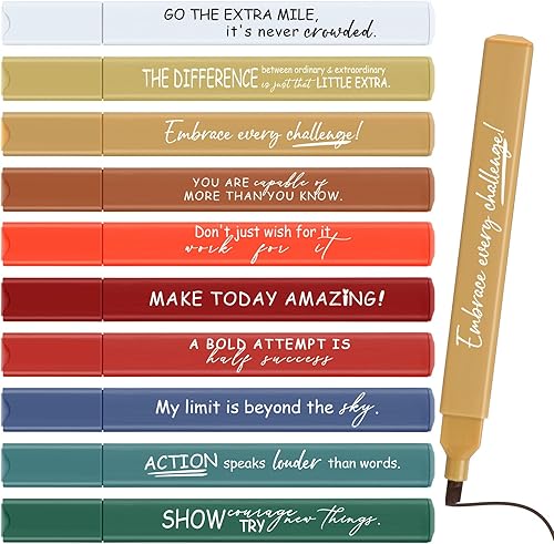 Miniatura 1 de Cholemy 50 bolígrafos inspiradores de Navidad sin sangrado, resaltadores motivacionales de secado rápido, rotuladores pastel a granel, bolígrafos de