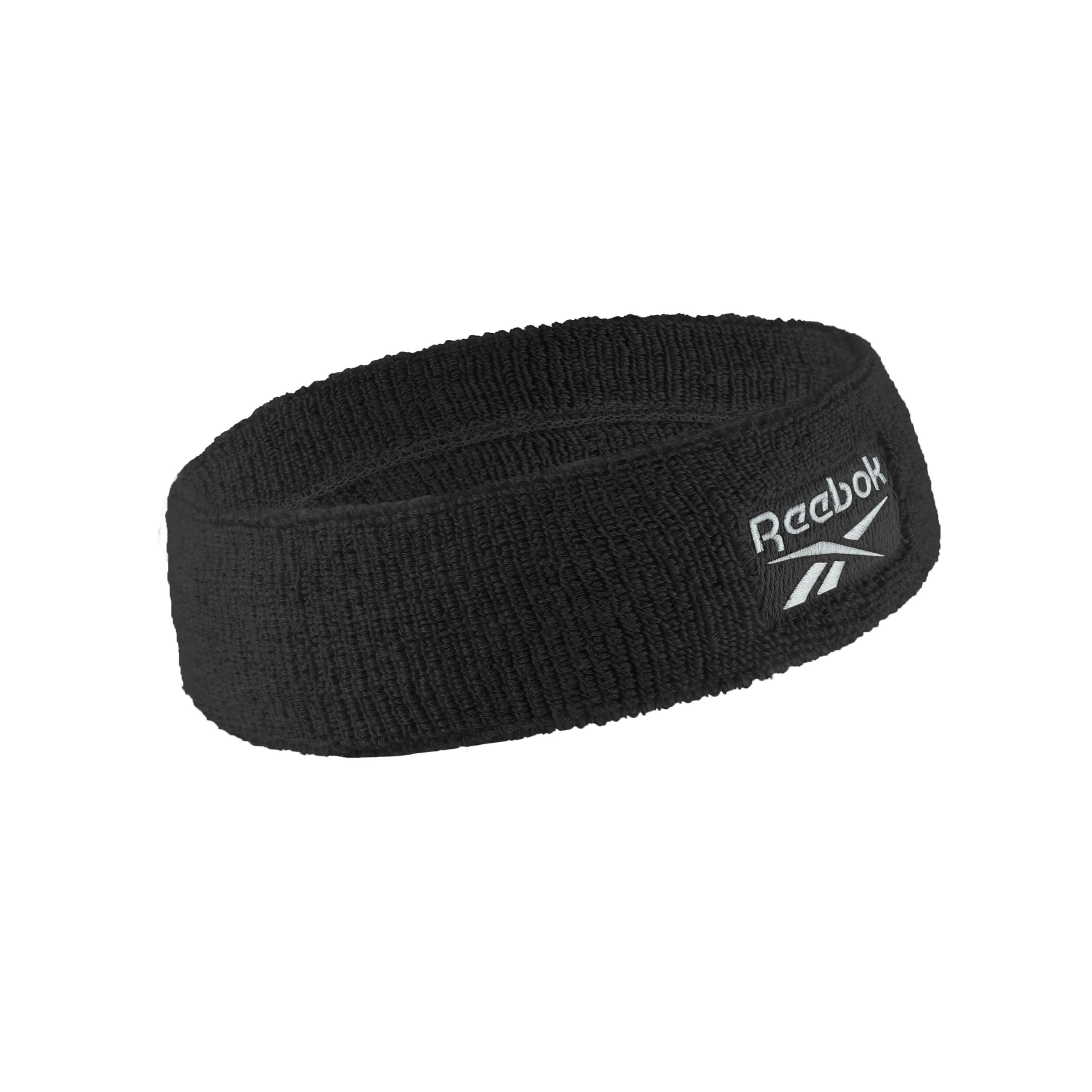 Reebok 1 x opaska treningowa unisex o szerokości 5,7 cm z technologią Stay Dry, tkanina odprowadzająca wilgoć, wysokiej jakości akcesoria do włosów na siłownię dla aktywnego komfortu
