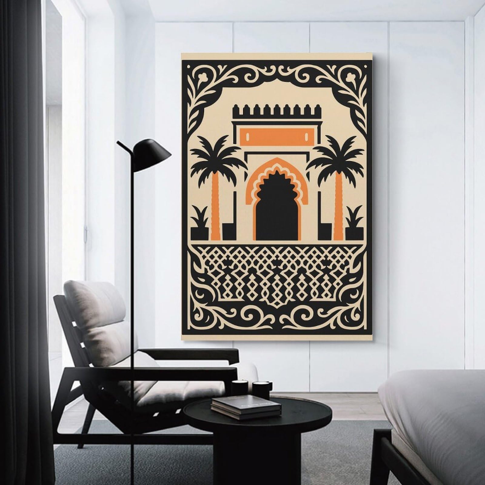 Junmoney Moroccan Architecture Illustration Home Decor Wall Art, 20x30inch(50x75cm), for Lounge, Bedroom Or Personal Spaces, Thoughtful Wall Decor for Art Lovers