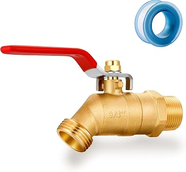 Brass outdoor-faucets Full Flow Male Hose Bibb 3/4" Male NPT inlet Connection with 3/4" GHT hose outlet Heavy-Brass Faucet for gardens and patios Long Handle