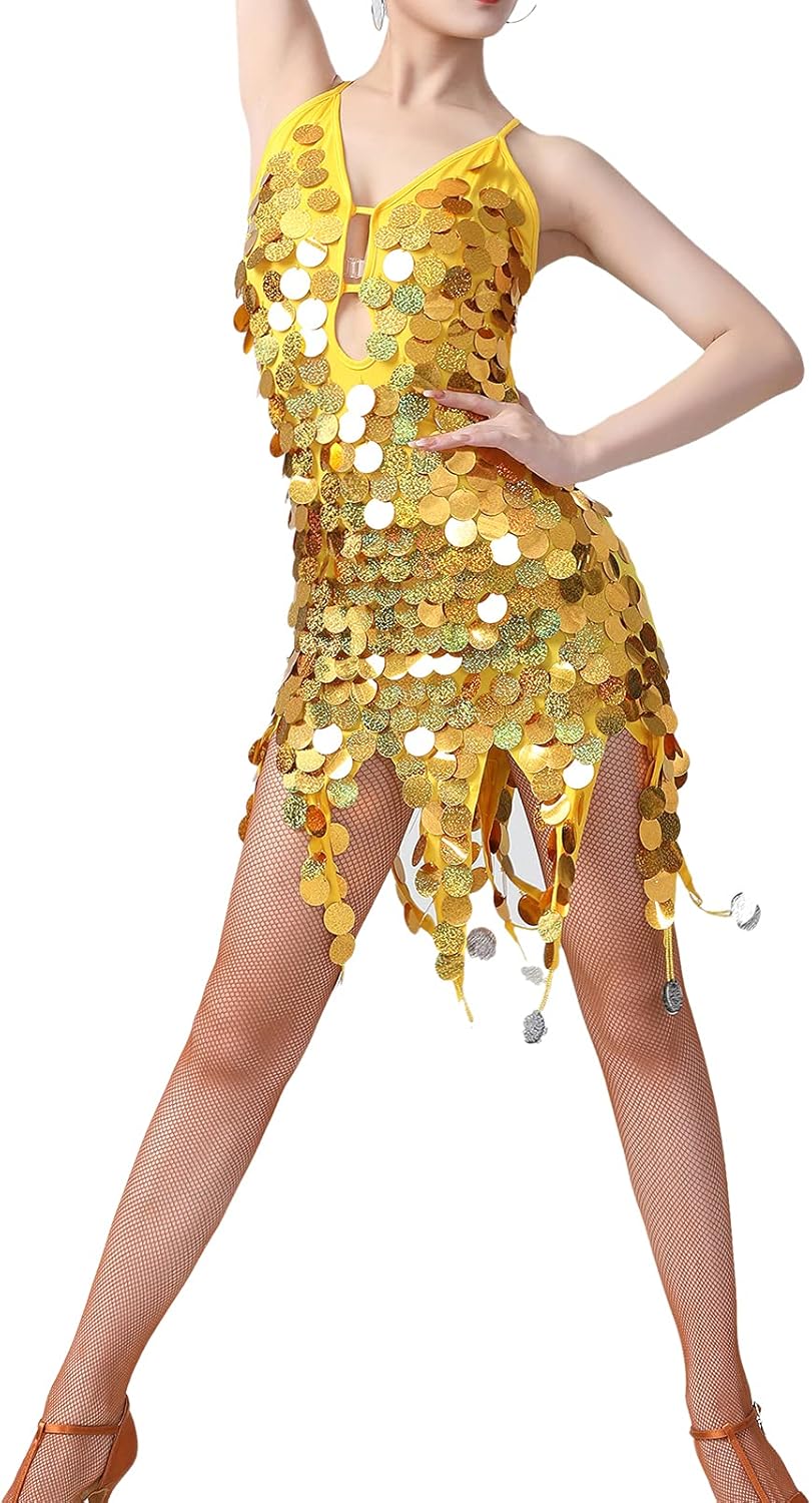 Sequin Dance Apparel Costumes Outfits Team Latin Salsa Lyrical Women