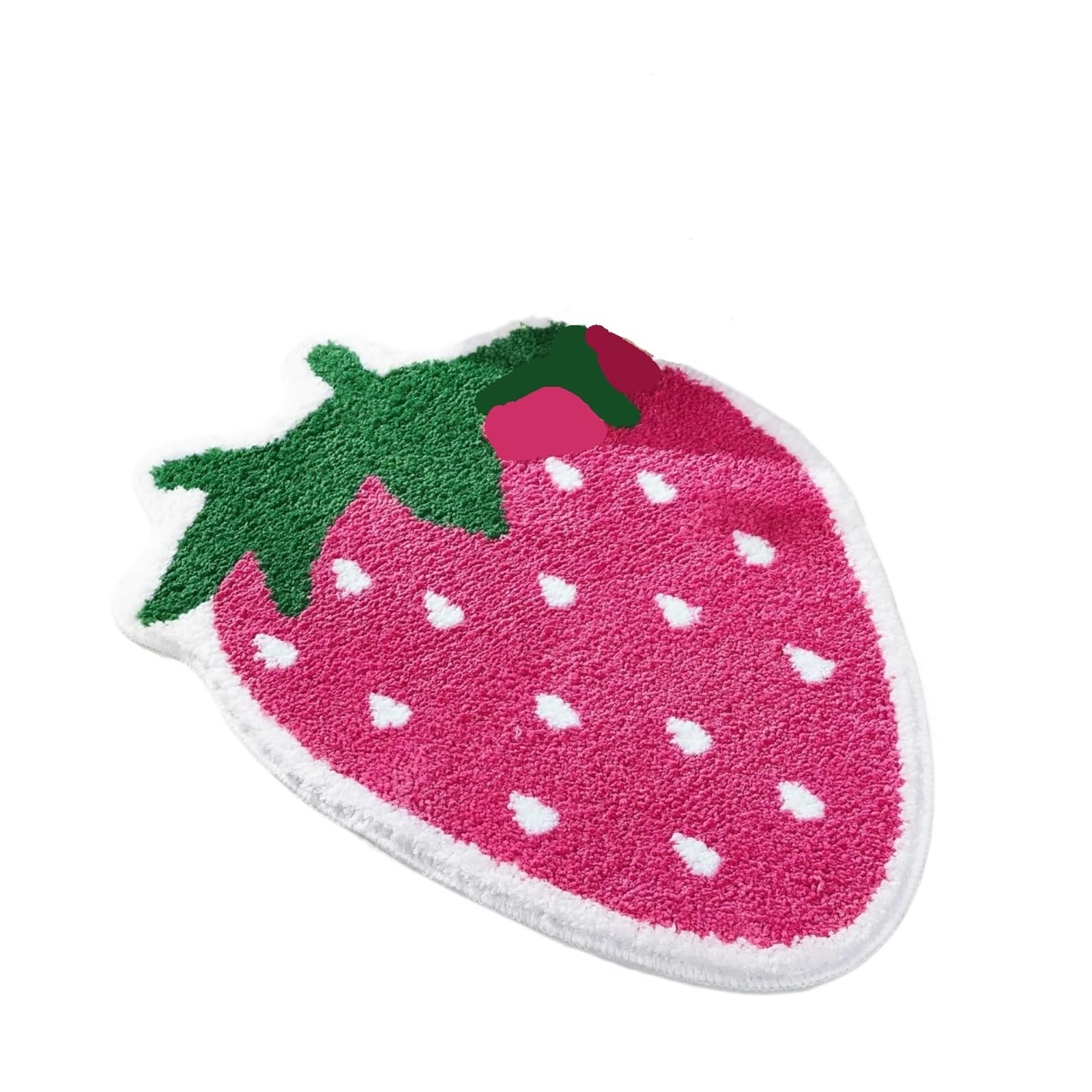 Tapis de bain fraise ultra absorbant et antidérapant rose 150cm