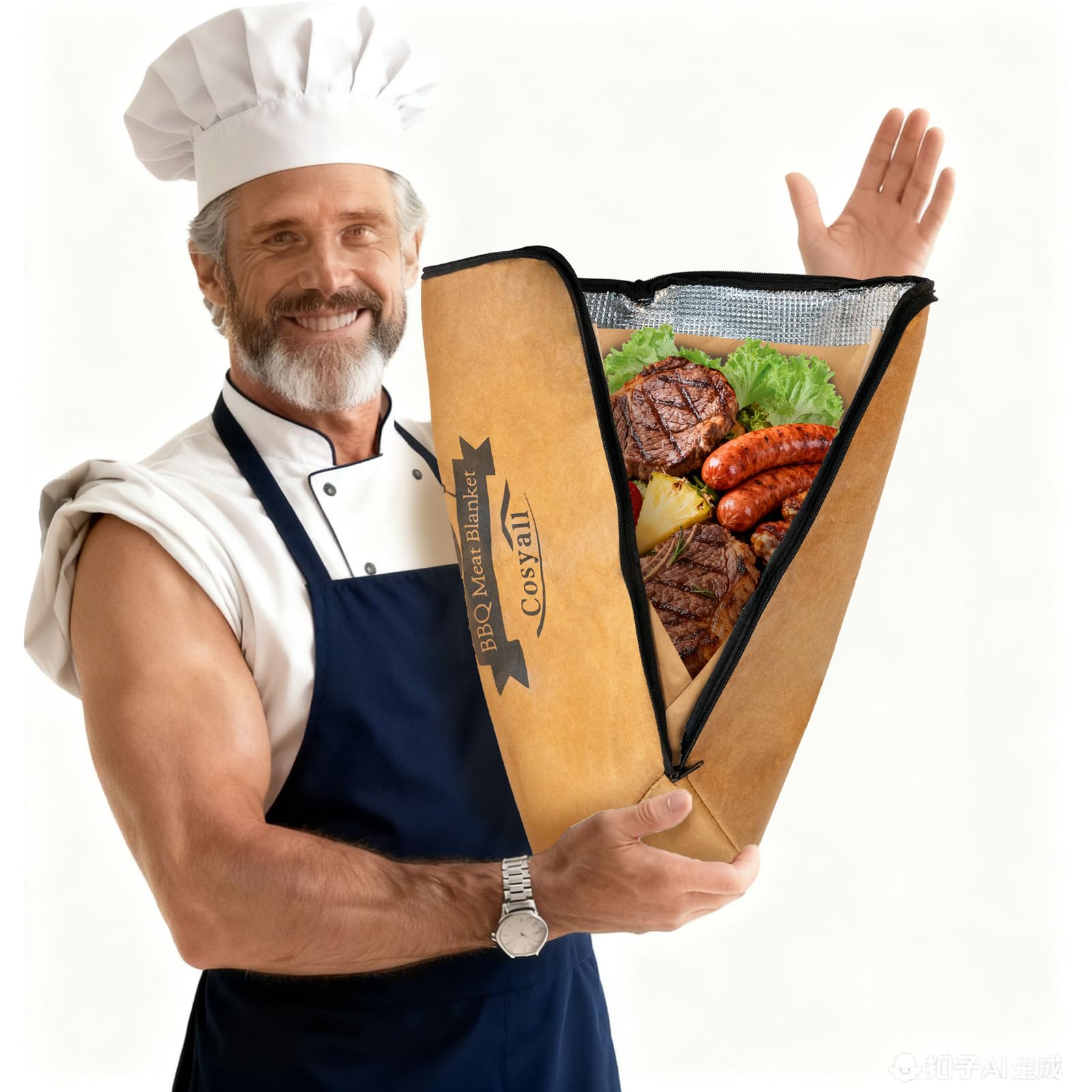 BBQ Blanket for Resting Meat,Smoker Meat Resting Blanket,Reusable Smoker Grilling Meat Insulated Resting Bag with Wide Mouth for Large Brisket/Beef/Pork Shoulders/Turkeys (BBQ Blanket 18in)