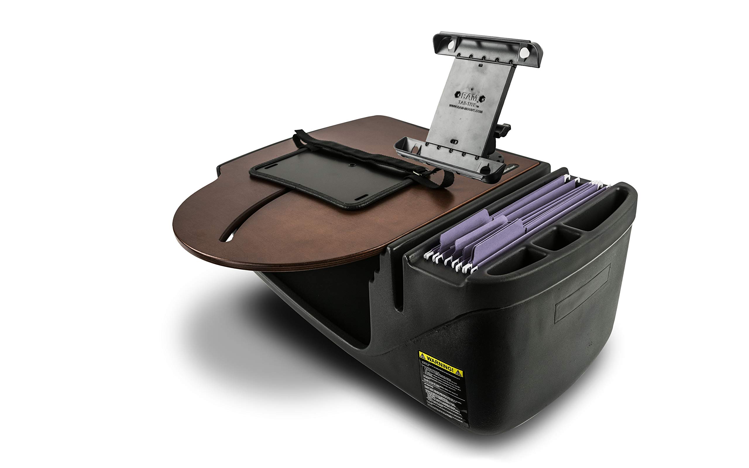 AutoExec AE-RMCD-TAB-21M Roadmaster Car Desk for Your Vehicle Workstation and Mobile Office, Mahogany with Tablet Mount