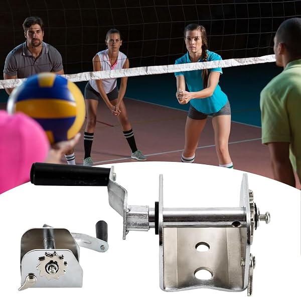 Red de voleibol – tensor de manivela para red de voleibol | cabrestante de metal para entrenamiento al aire libre escuela gimnasio tenis competición - 3