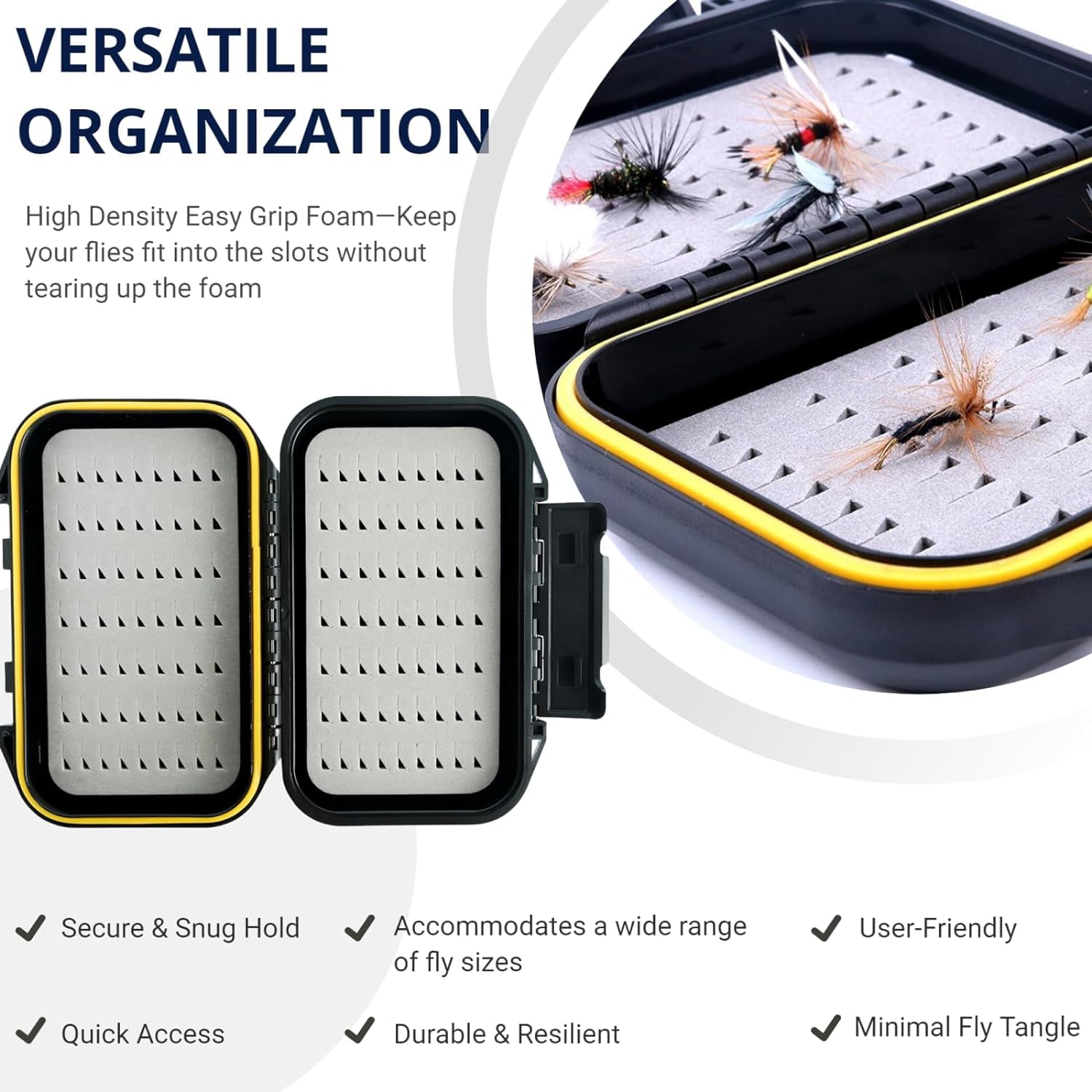 (Easy Grip Foam) - Maxcatch OR Fly Box Waterproof Portable Design Flambeau Fishing Tackle Fly Boxes Maxcatch Fly Fishing Box - Double-Sided  Tackle Box With Easy-Grip Silicone Insert (Waterproof) Waterproof Fishing  Tackle Fly Boxes