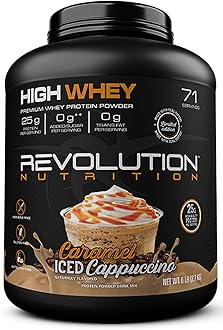 High Whey, Protein Powder 6LB, Whey Isolate, Gluten Free, Lean Muscle Mass for Men & Women, 25g of Protein Per Scoop, 2.7kg, 73 Servings (Caramel Iced Cappuccino, 6 Pound)