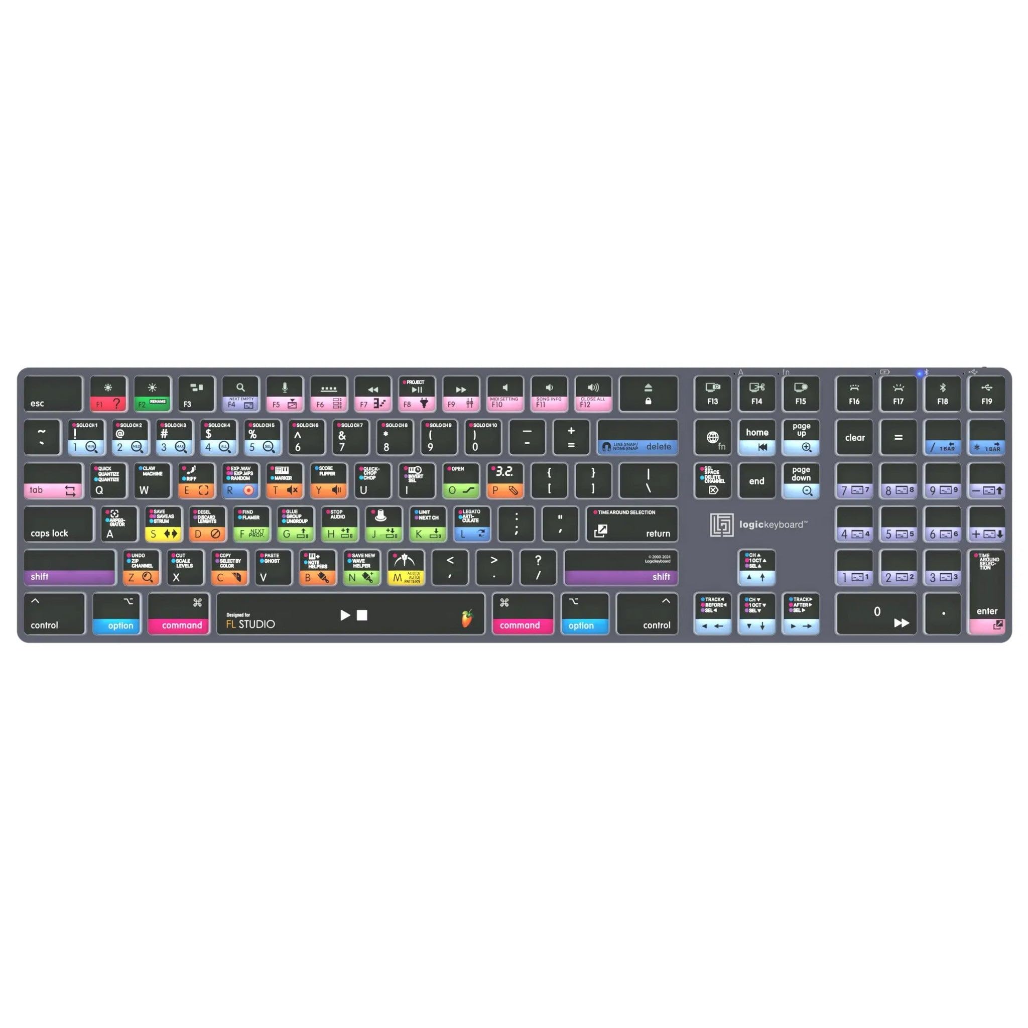 【未使用】FL Studio 20用デザイン外付けキーボード（Mac用） Amazon.com: LogicKeyboard Titan Wireless Backlit Keyboard for FL
