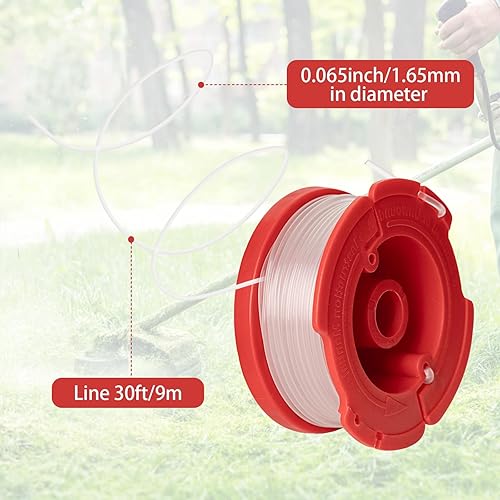 Miniatura 4 de 8 piezas CMZST065 CMZST0653 Línea de carrete de recortadora (0.065 a 30 pies) con 2 cubiertas y 2 resortes - Compatible con Craftsman CMCST900