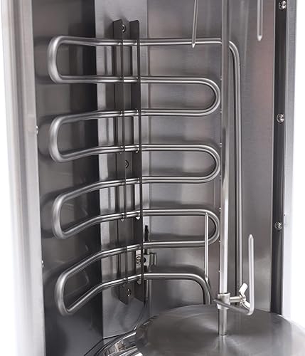 Miniatura 7 de Máquina eléctrica Shawarma, asador vertical comercial giratorio barbacoa horno Shawarma Grill Machine, 110V eléctrico automático acero inoxidable