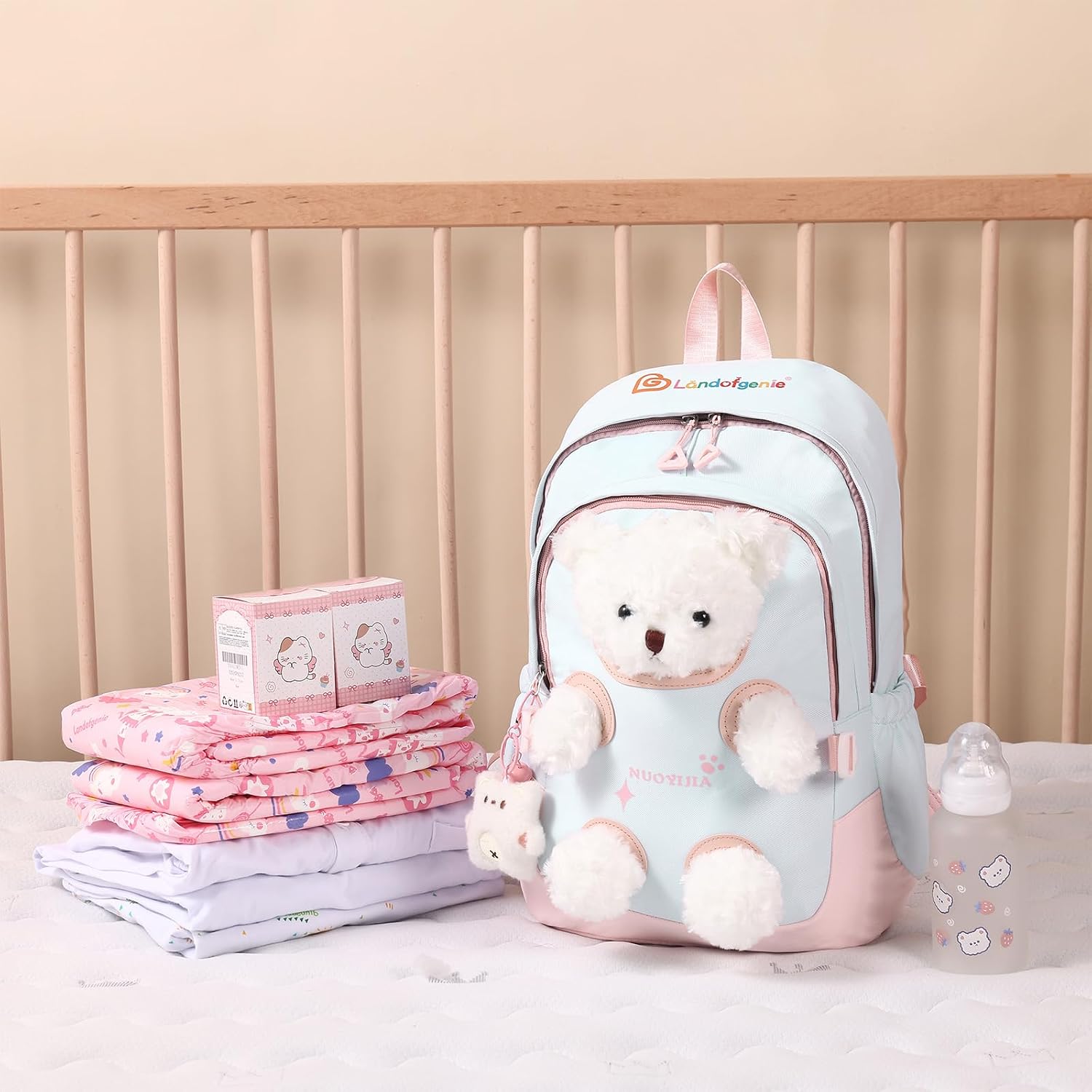 Landofgenie Backpack – Large Capacity 3D Plush Bear Multi-Function Bag image 5