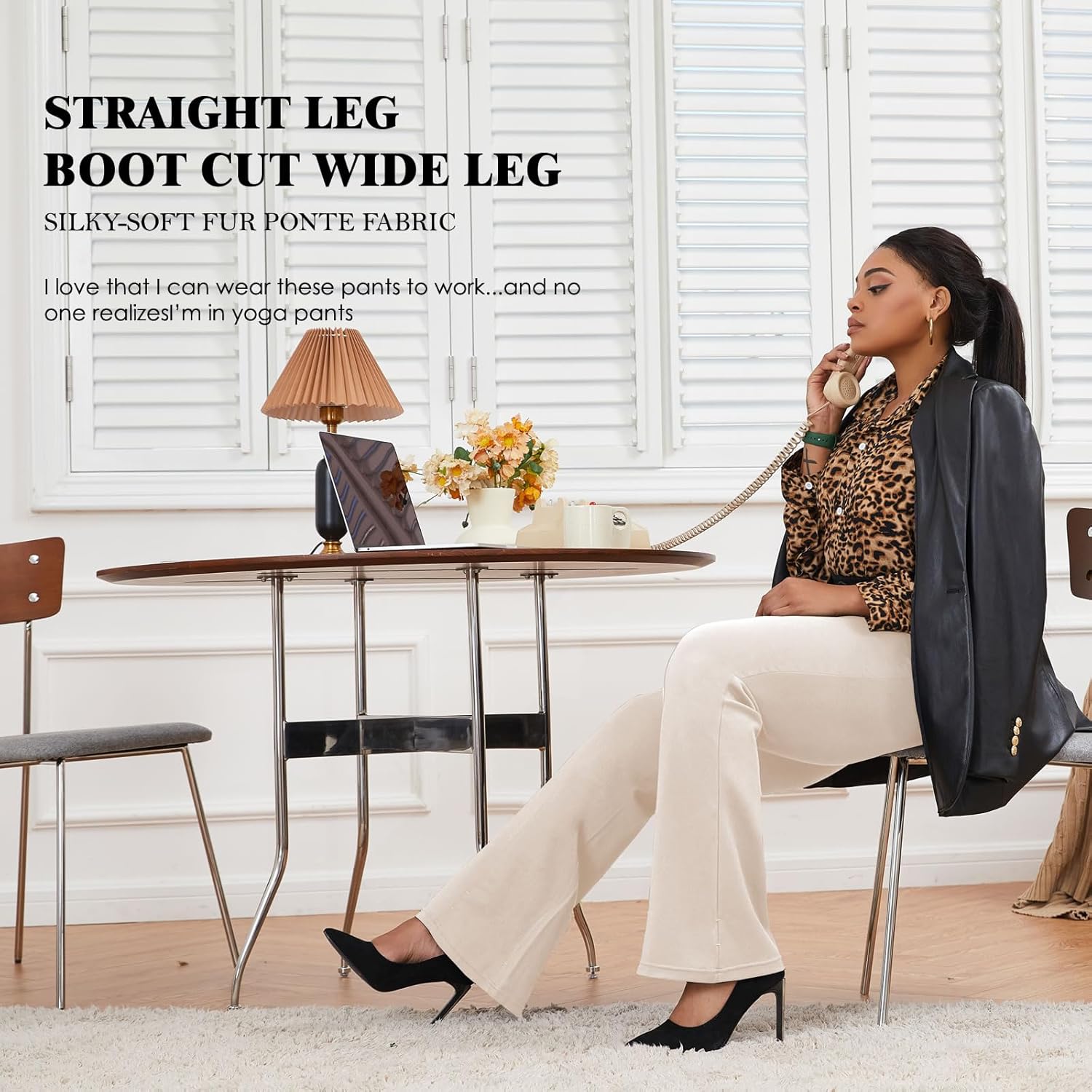 Wrinkle-Free Stretch Dress Pants Plus Size for Women Pull-on Pant Ease into Comfort Office Pant - Image 5