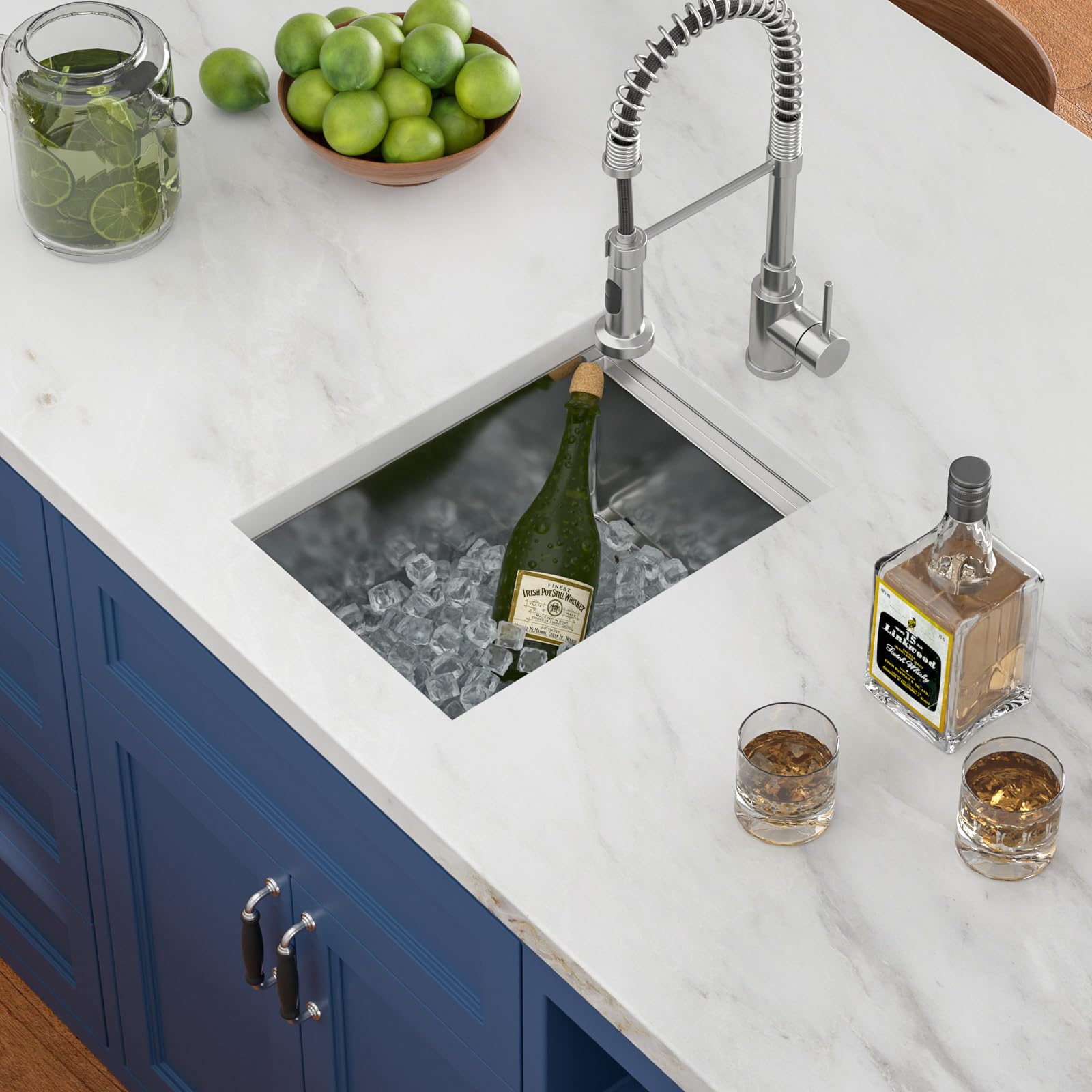 鯉太郎@lownslow 30 Black Stainless Steel Undermount Double Bowl Kitchen Sink