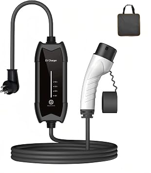 Mobile Home EV Charging Station Type 2 to NEMA 5-15P Plug, Portable EV Charger 16A 110VAC, Single Phase, 5m