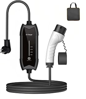 Mobile Home EV Charging Station Type 2 to NEMA 5-15P Plug, Portable EV Charger 16A 110VAC, Single Phase, 5m