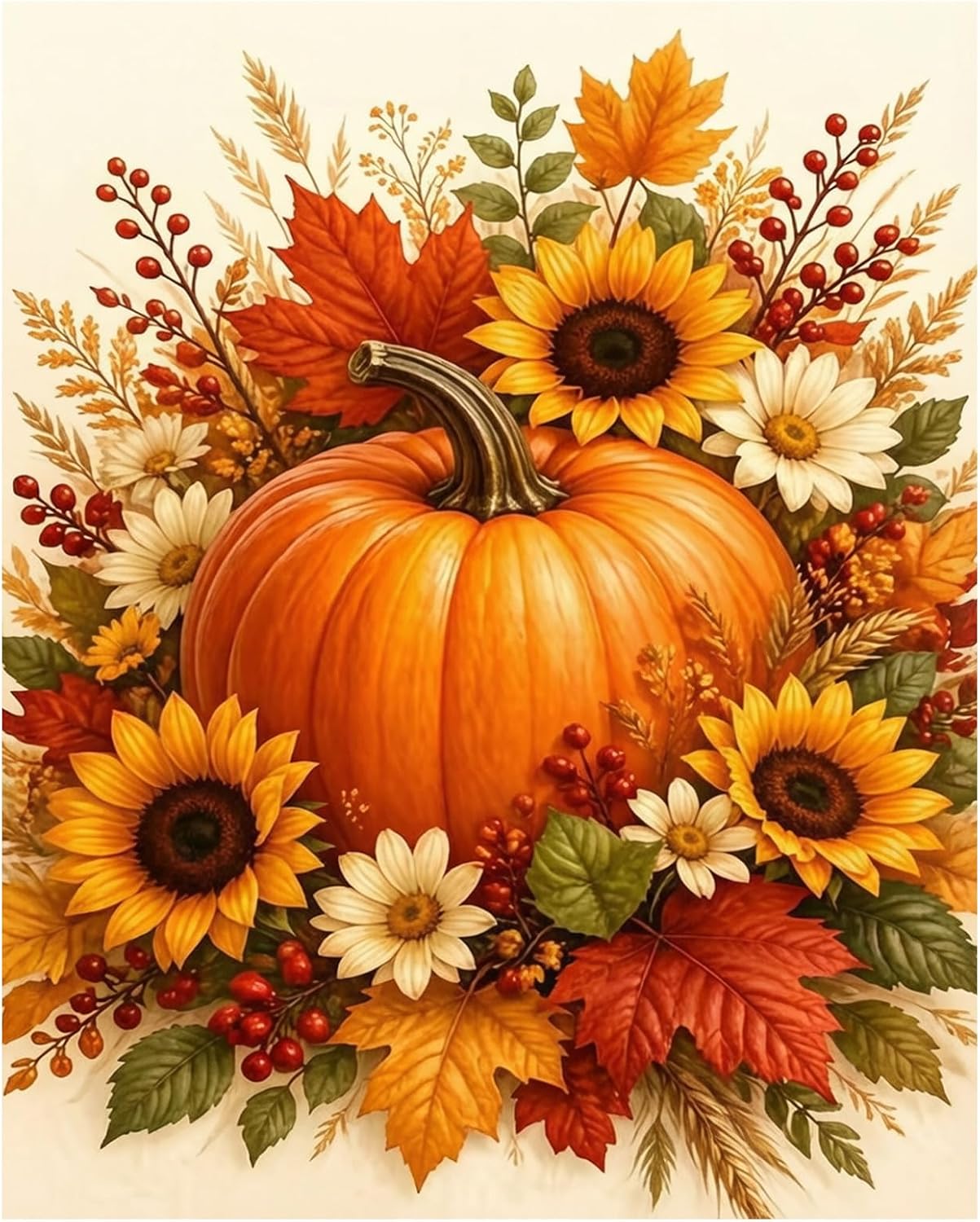 hkejoi Fall Paint by Numbers Kit for Adults, 16x20 Inch