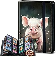 Vista 59 de Rossy Carpeta de 4 bolsillos, 400 tarjetas, álbum de colección comercial, bolsillos de doble cara, para deportes, béisbol, cerdo rosa