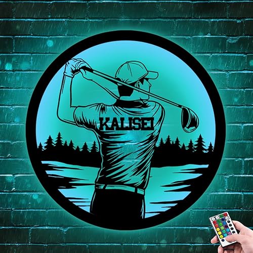 Miniatura 4 de Jugador de golf personalizado colgante LED luz nocturna nombre de golf personalizado letrero de neón jugador de golf regalo temático Golf swing