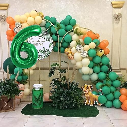 Miniatura 6 de TONIFUL Globo verde oscuro de 40 pulgadas con números grandes del 0 al 9, decoración de fiesta de cumpleaños, globo de aluminio Mylar número 6