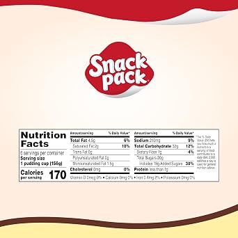 Snack Pack Super Size Vanilla Flavored Pudding Cups, 5.5 oz., 6-Count