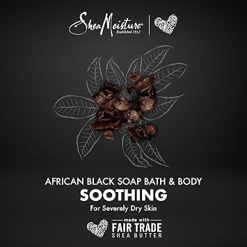 Shea moisture Organic African Black Soap Bar with Shea Butter, 8oz