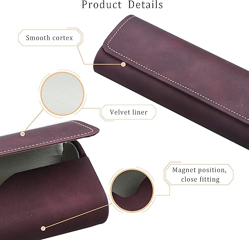 Miniatura 2 de LifeArt Estuche rígido para gafas, estuche portátil para gafas de sol para mujeres y hombres, funda de piel sintética de moda, ligera