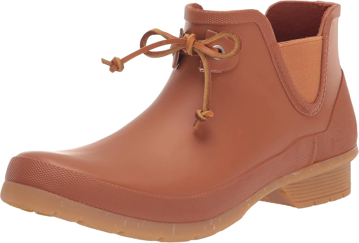 Chooka Womens Classic Tie Waterproof Bootie Rain, Cognac, 11 US
