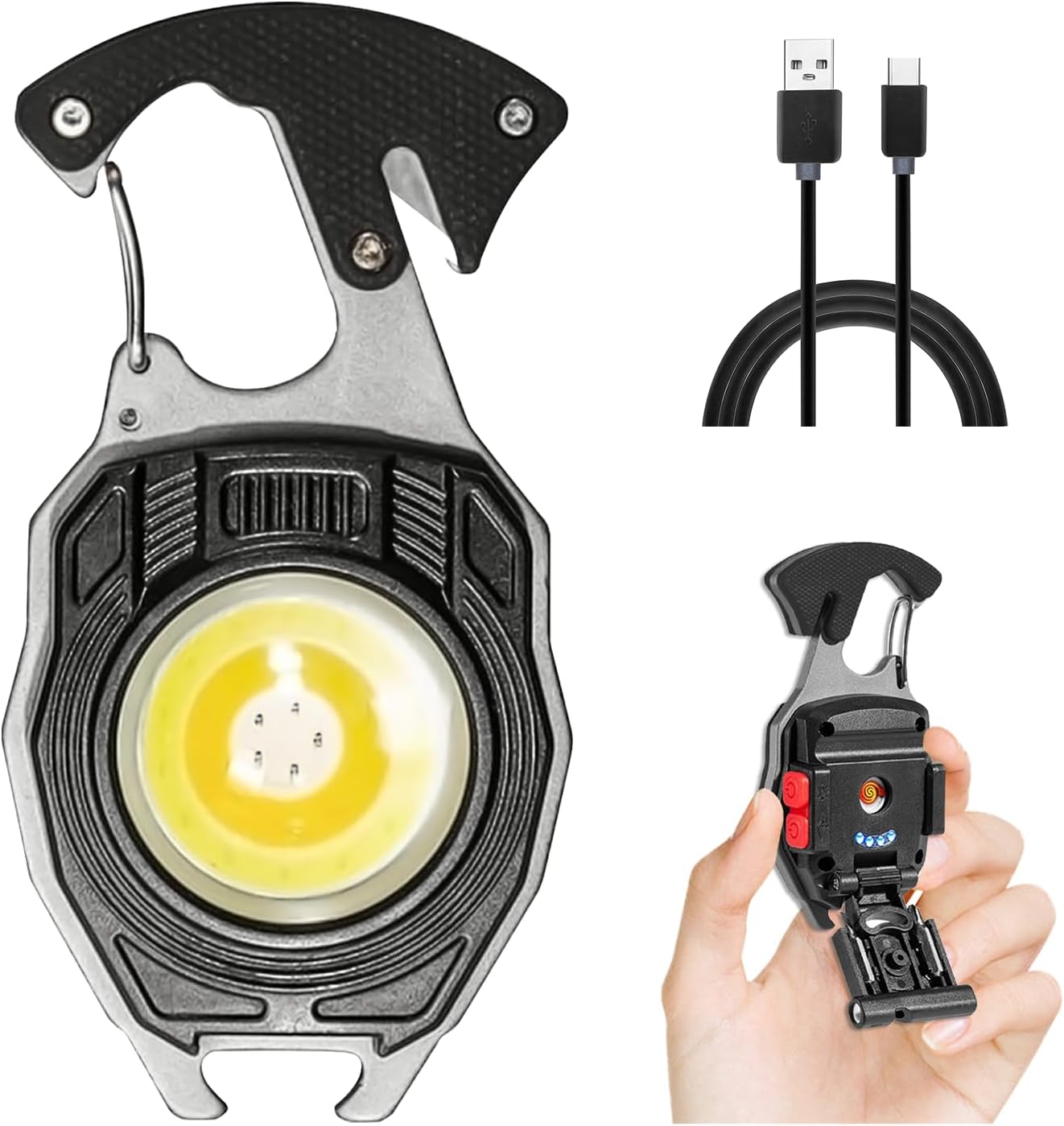 ILZAR COB Keychain Work Light, Keychain Flashlight 7 Light Modes