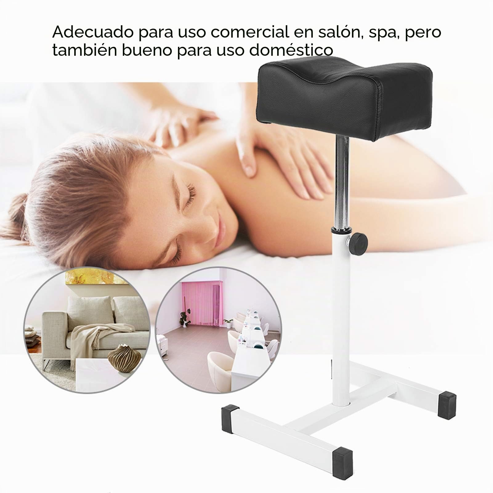 Cocoarm - Taburete para pedicura para salón Taburete Reposapiés de Altura Ajustable para Manicura y Pedicura Silla de Descanso para Piernas Soporte de pedicura Pierna Resto para Masaje de pies