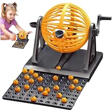 Bingo Set, 12 Card & 90 Number Bingo Balls with Cage Fun Play Machine for Kids, Adults, Family, No Chips