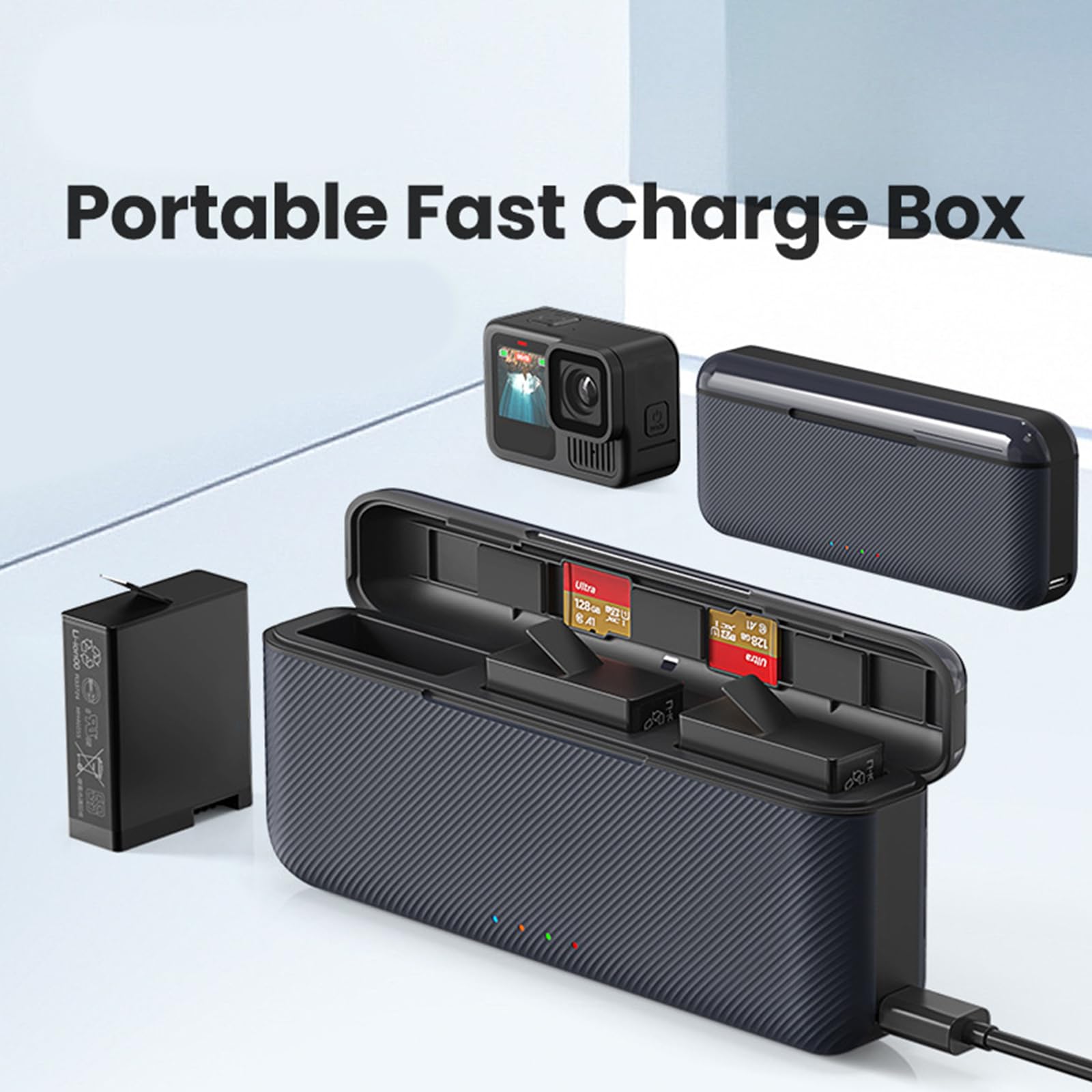 Custodia di ricarica rapida per batteria per 13 con coperture magnetiche e due stampaggio a iniezione
