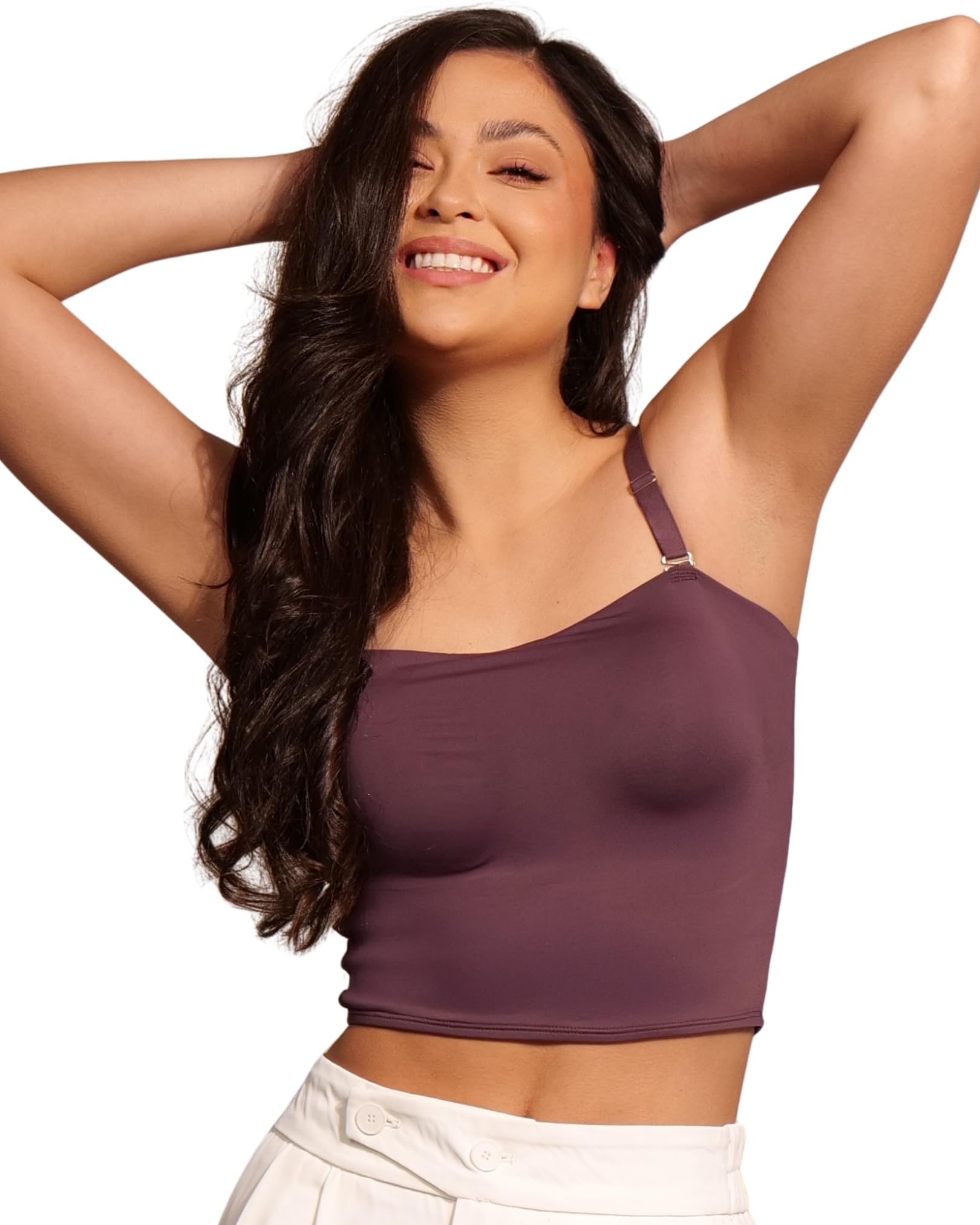 bodysize Blizz Camisole Padded Bra Crop Top | Women Lightly Padded Camisole with Built-in Shelf Bra Adjustable Spaghetti Strap Relaxed Fit Tank Top for Everyday Wear-picture-17