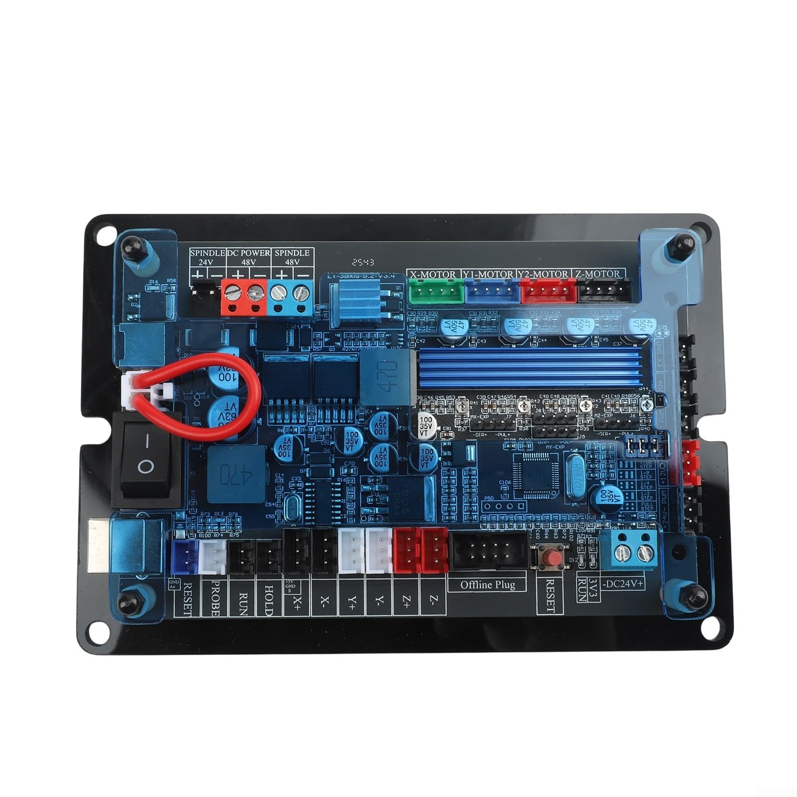 para placa controladora GRBL, controlador de motor paso a paso USB de 3 ejes, módulo de control de máquina de grabado CNC con salida PWM y soporte de interruptor de límite para proyectos de corte de