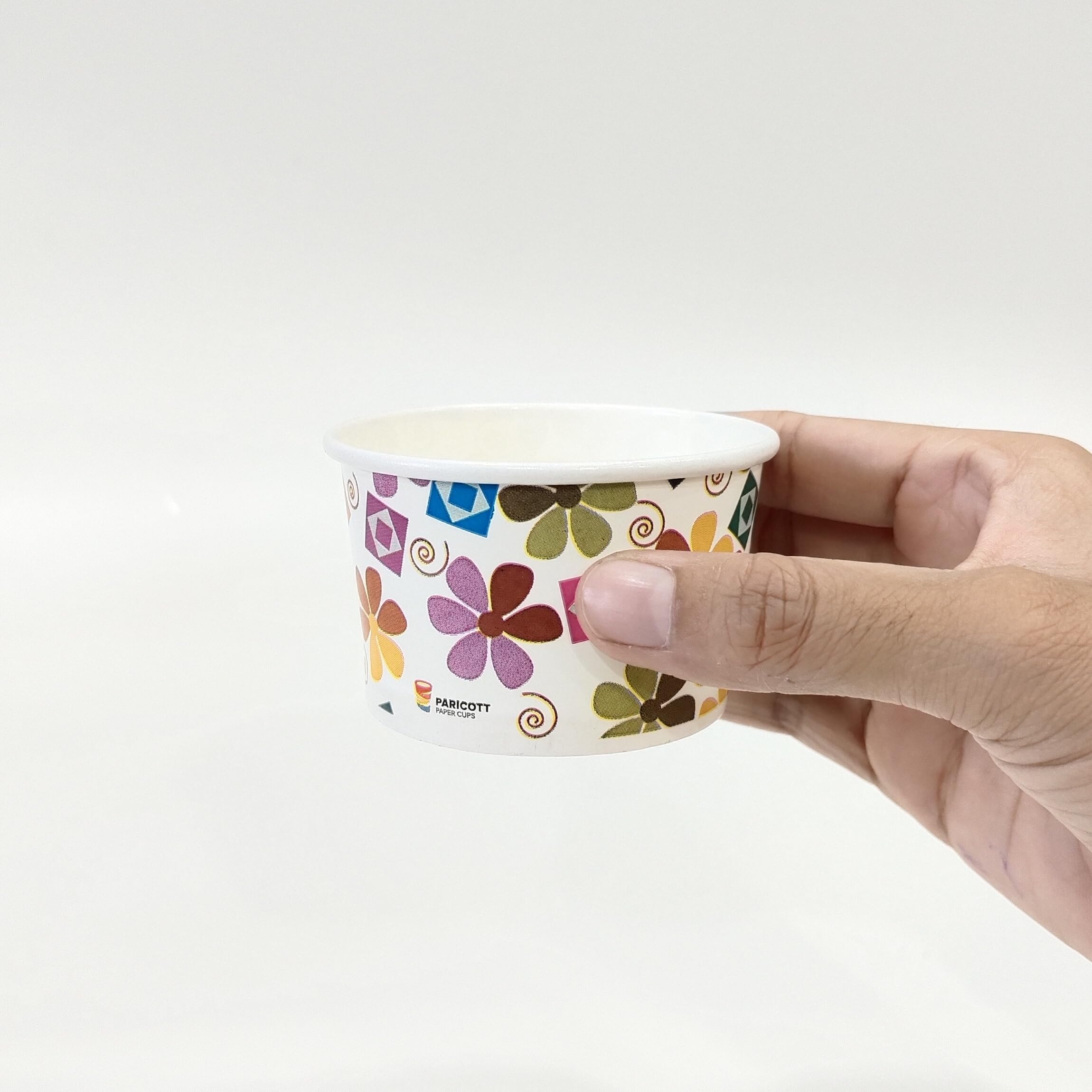 PARICOTT 100ml - 200 Cups | Printed Dessert/Ice Cream Cups | Colorful Ice Cream Bowls & Paper Containers for Sweets, Snacks, Pudding & Candy | Ideal for Birthdays, Cafes, Wedding, Events 1