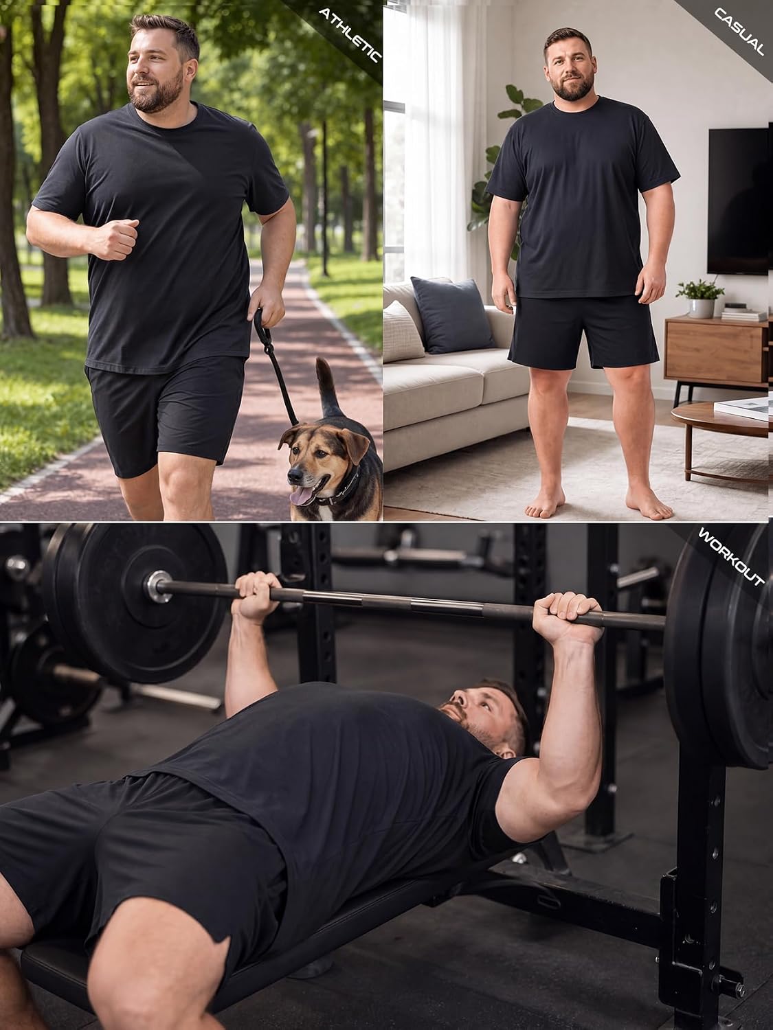 Men’s Big and Tall Shirts Cooling Quick Dry Wicking Workout Athletic Lightweight Short Sleeve Loose Fit T-Shirt