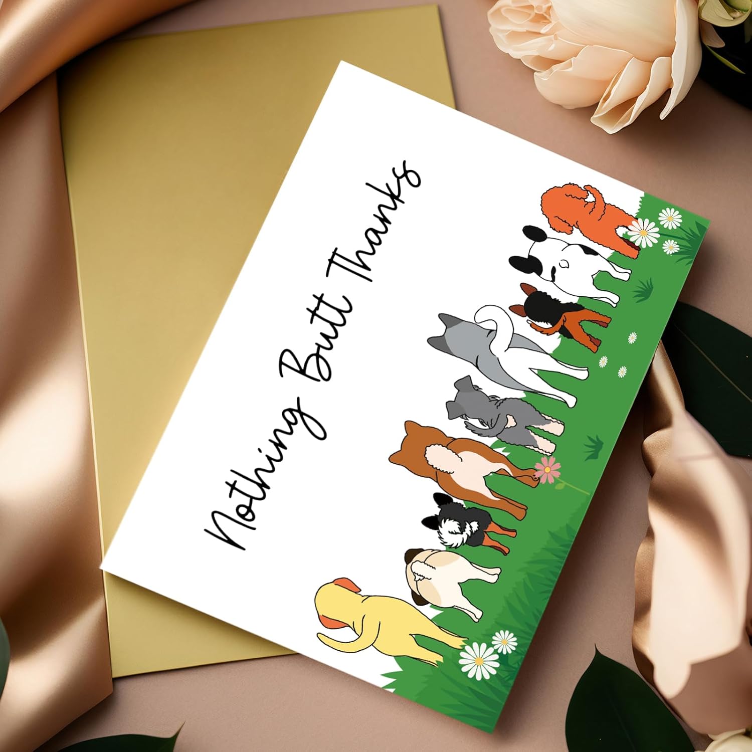 Funny Dog Thank You Card for Dog Owner, Cute Dog Appreciation Card for Him Her, Humor Dog Thanks Card for Friend Boss Nurse Teacher, Nothing Butt Thanks Card - Image 3