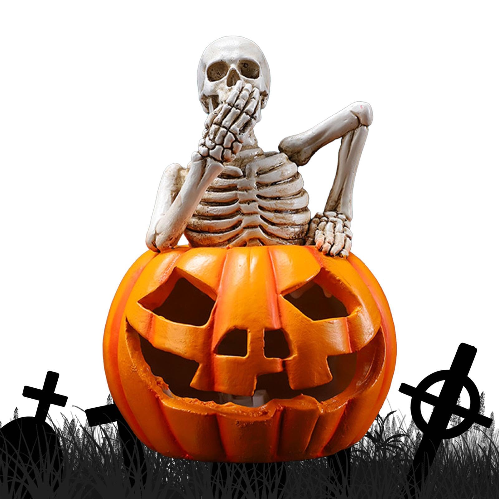 Halloween effrayant sans entendre grâce au trio de statues squelettes d'Halloween