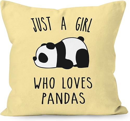 Miniatura 4 de YUESHARE Just A Girl Who Loves Pandas Panda Bear - Funda de almohada de 18 x 18 pulgadas, regalo para amantes de los osos pandas, para el hogar,