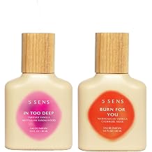 5 SENS Vanilla Vibes Duo Set - Includes Burn For You Eau de Parfum 30 mL & In Too Deep Eau de Parfum 30 mL - Clean, Long-Lasting Fine Fragrance - Vegan, Cruelty-Free