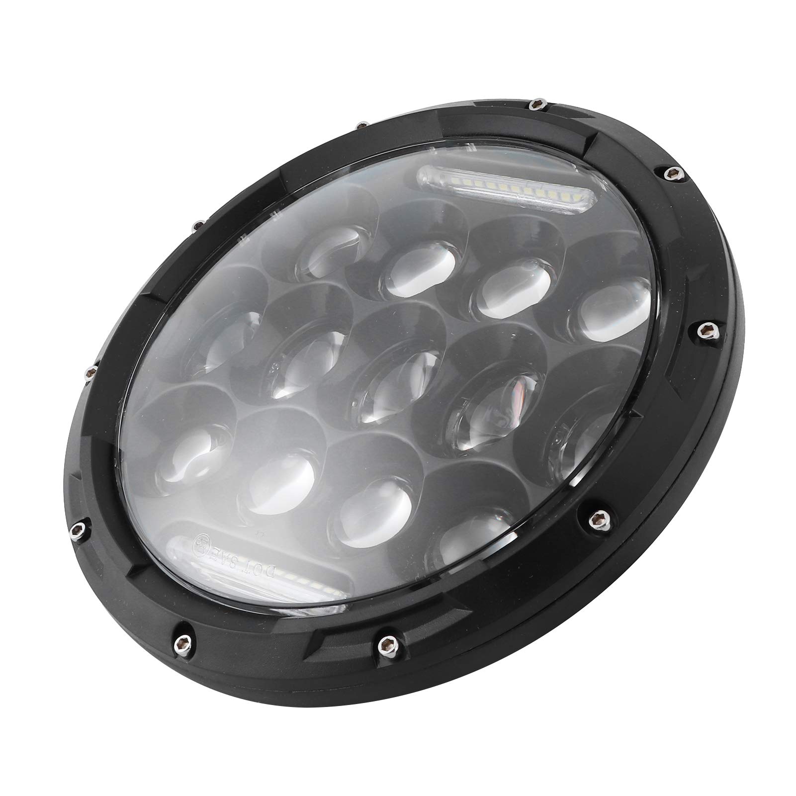 Phare de moto 7in, phare à LED 75W 6500K phare efficace à haute luminosité adapté pour Wrangler