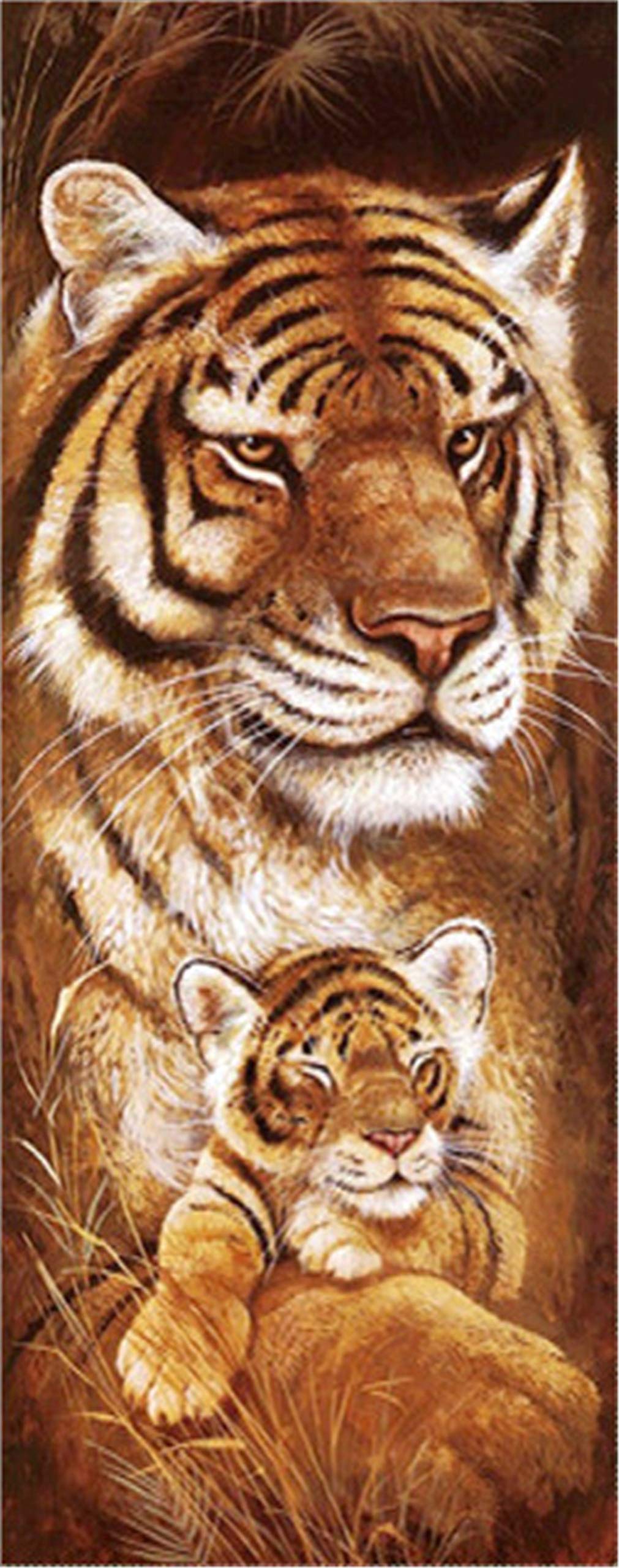 Diamond Painting tigre grand format pour évacuer le stress | Broderie diamant 5D