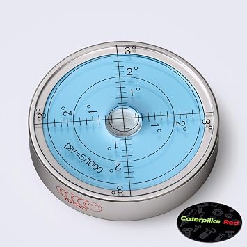 Magnetic Metal Large Spirit Bubble Level 60mm Diameter, (2 23/64 in), Degrees, Circular, Surface Level - Metal Housing, Blue/Silver