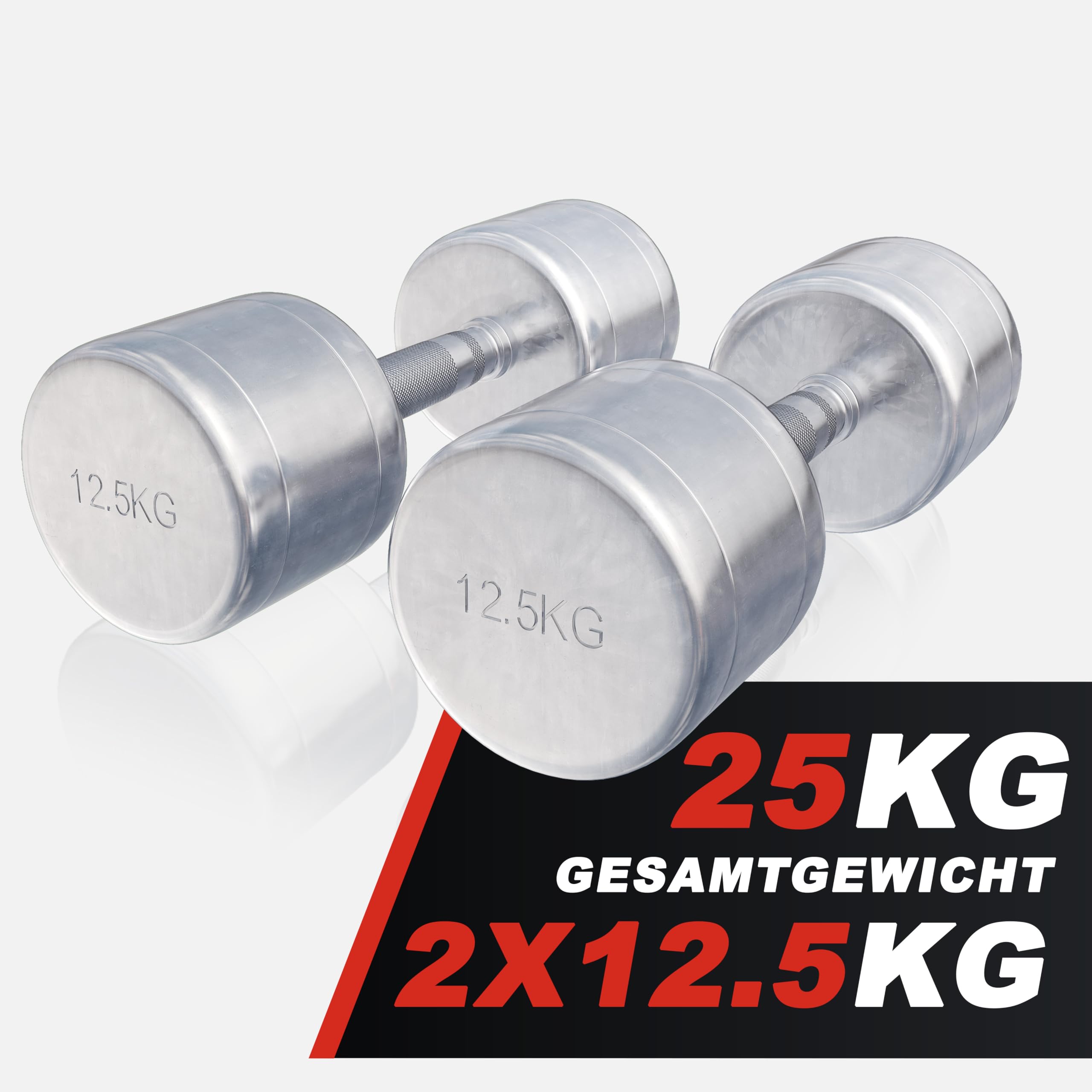 Gorilla Sports® Manubri - 2-30kg, Singolo o Coppia, con/Senza Rastrelliera, Impugnatura Ergonomica, Manico Zigrinato, Antiscivolo, in Acciaio Cromato - Pesi Cromati, Manubrio Palestra