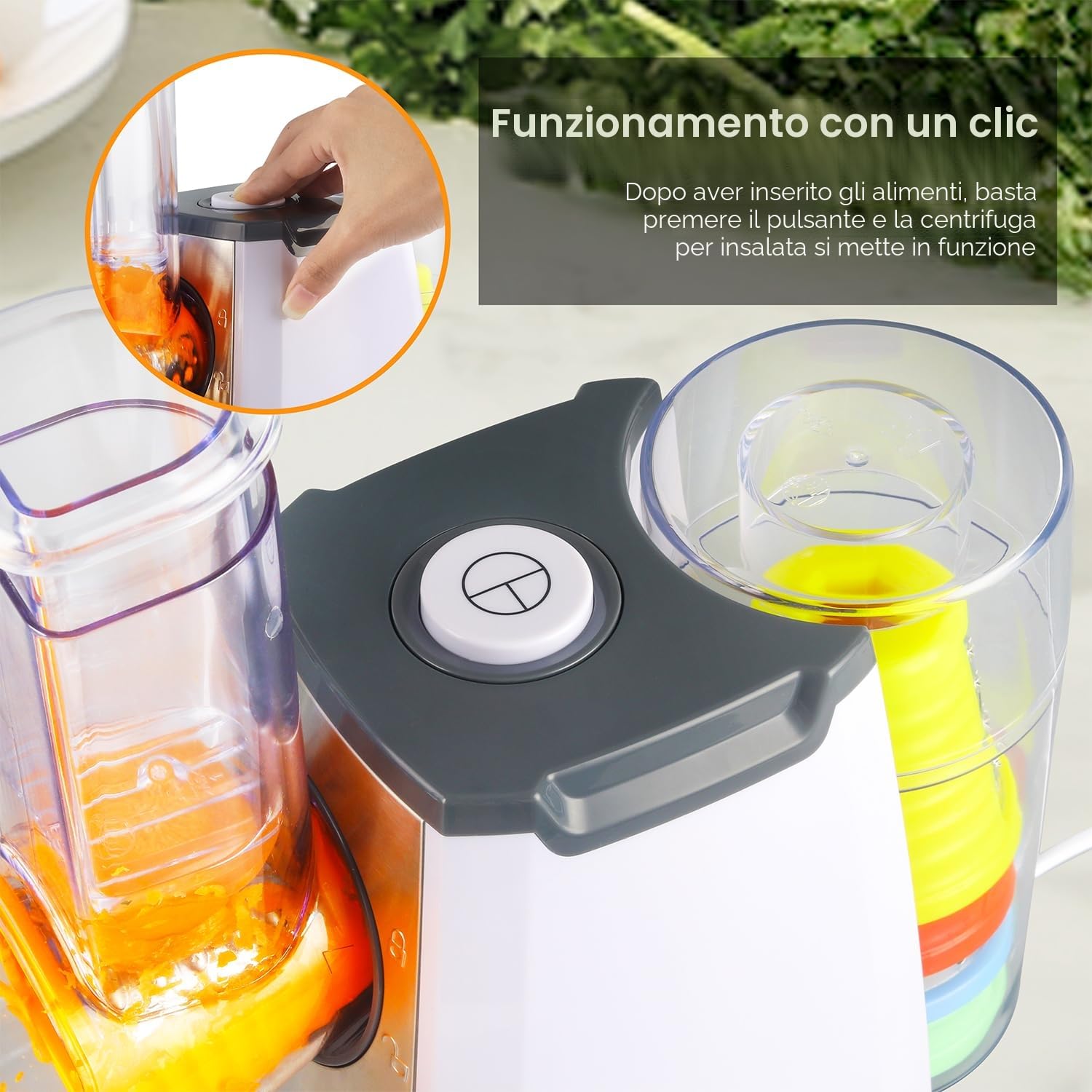 Affettaverdure elettrico 5-in-1, mandolina con 5 lame tamburo intercambiabili, grattugia per formaggio per frutta, verdura, carote, noci, grattugia da cucina
