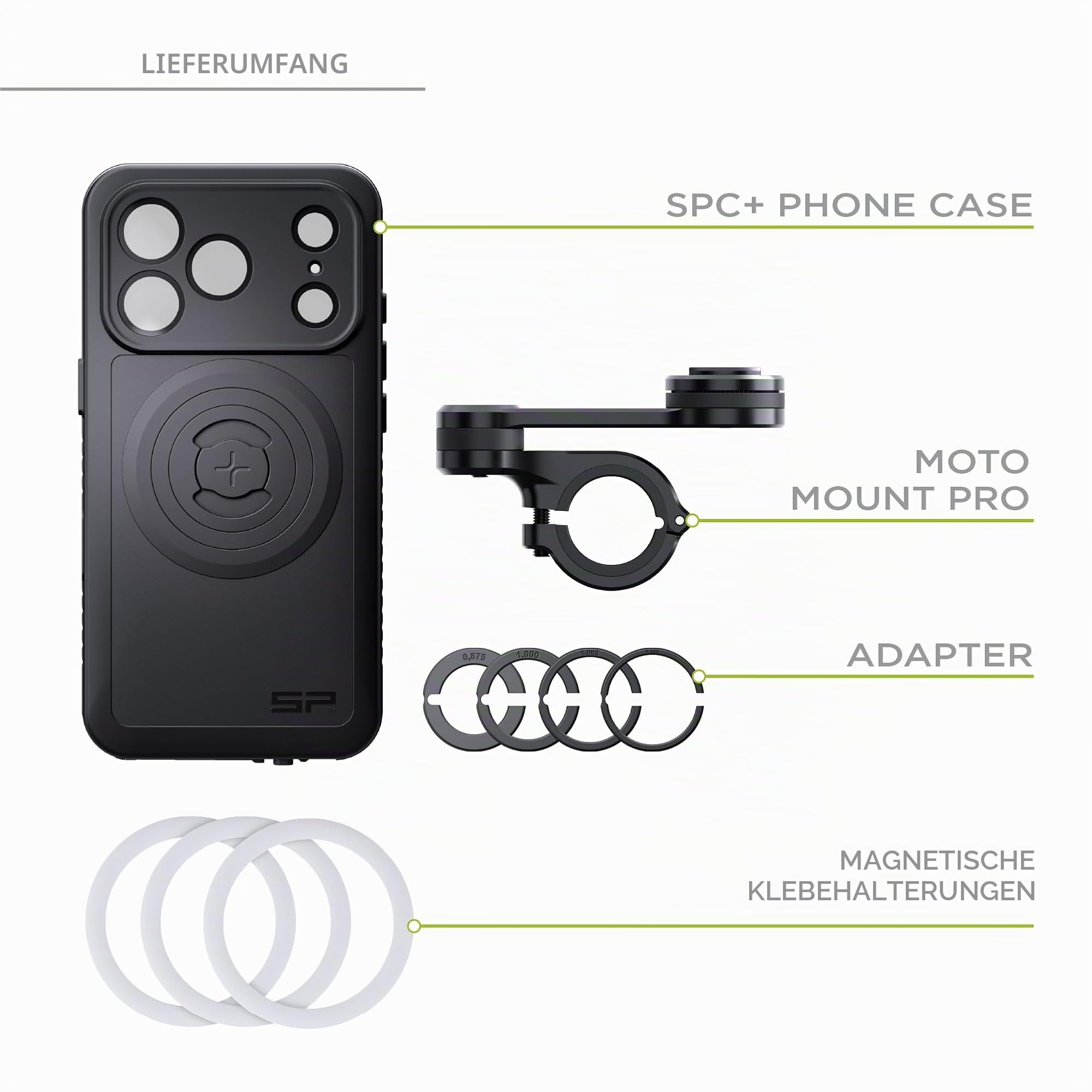 SP CONNECT Moto Bundle Xtreme | SPC+ | Halterung kompatibel mit iPhone 15 Pro | Handyhalterung für Motorrad | Handyhalter Smartphone | Zubehör für Motorroller