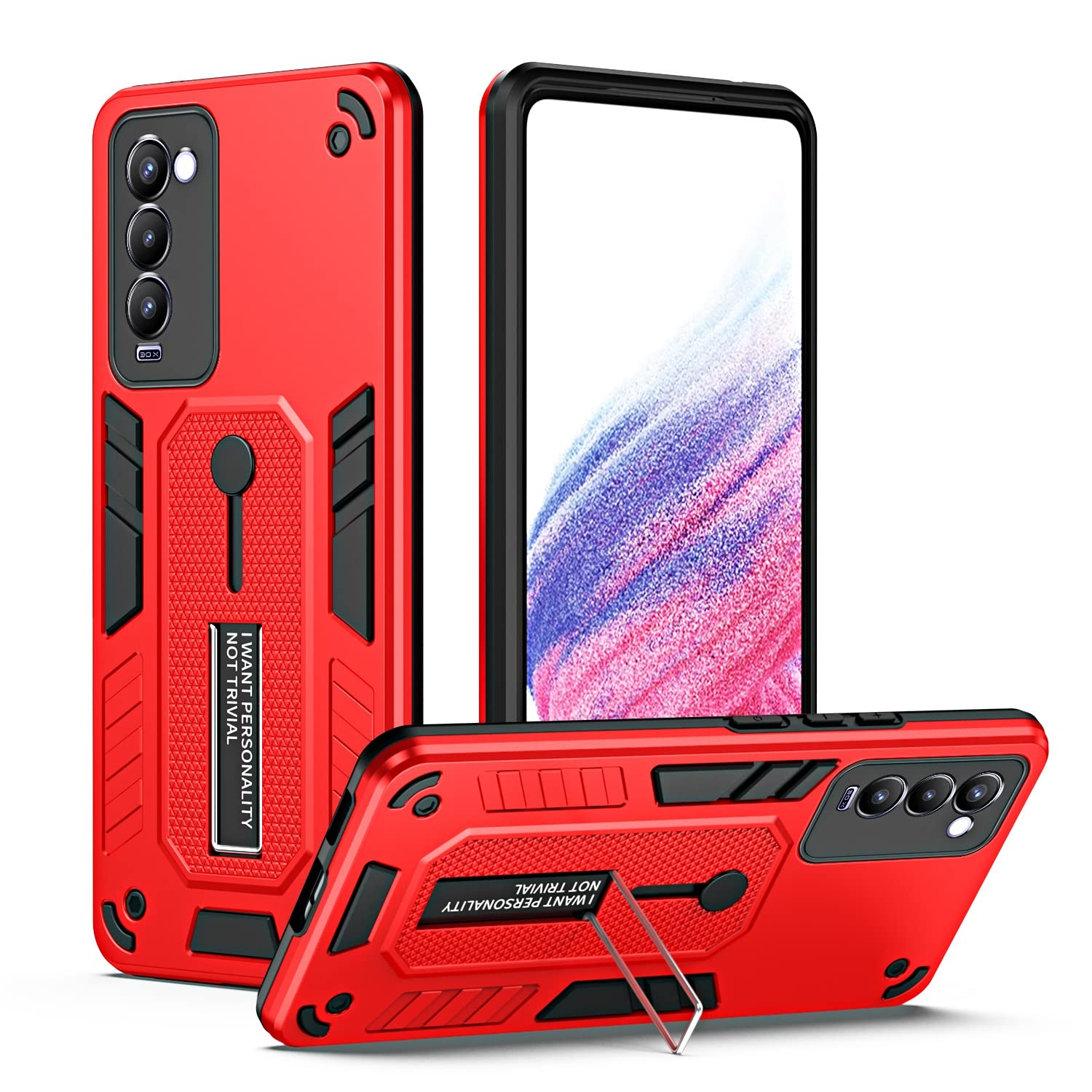 Phone Case Cover Case for Tecno Camon 18P, for Tecno Camon 18P Case Heavy Duty Shock Absorption Full Body Protective Case TPU Rubber and Hard PC Phone Case Cover with Retractable hand strap Case Phone